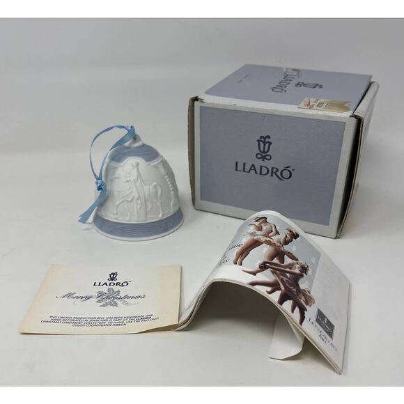 LLADRO LTD EDT. 1990 ANNUAL BLUE CHRISTMAS Nativity BELL, BRAND NEW, MINT in BOX - Picture 1 of 8